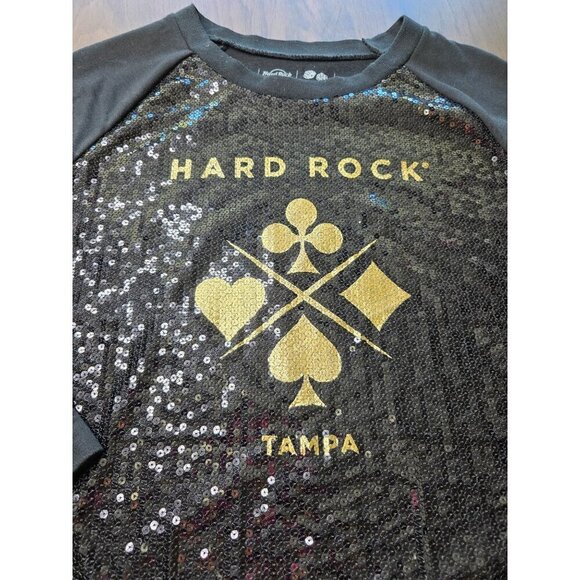 Hard Rock Cafe women's Pullover, black, Sequined Logo, size XL - Picture 4 of 10